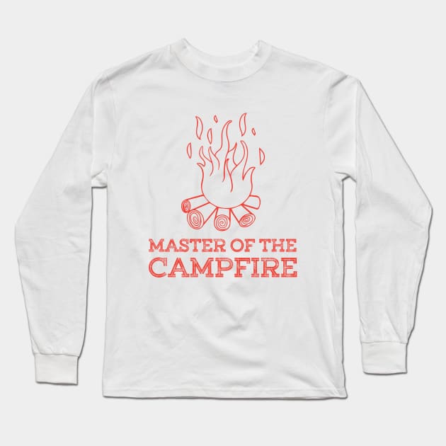 Master of the campfire camping gift Long Sleeve T-Shirt by angel